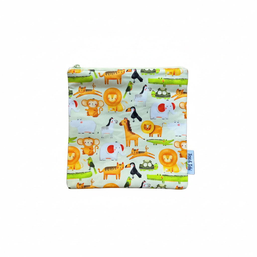 Wasbaar boterhamzakje - Wilde Dieren - 20 x 20 cm