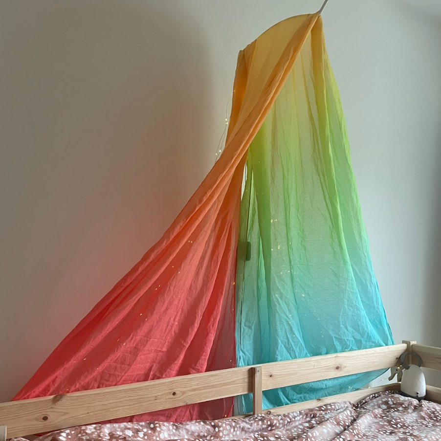 Speeldoek - Pastel regenboog - 90 x 270 cm - verticaal gestreept