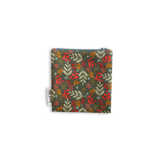 Wasbaar snackzakje | Blaadjes 14x14cm