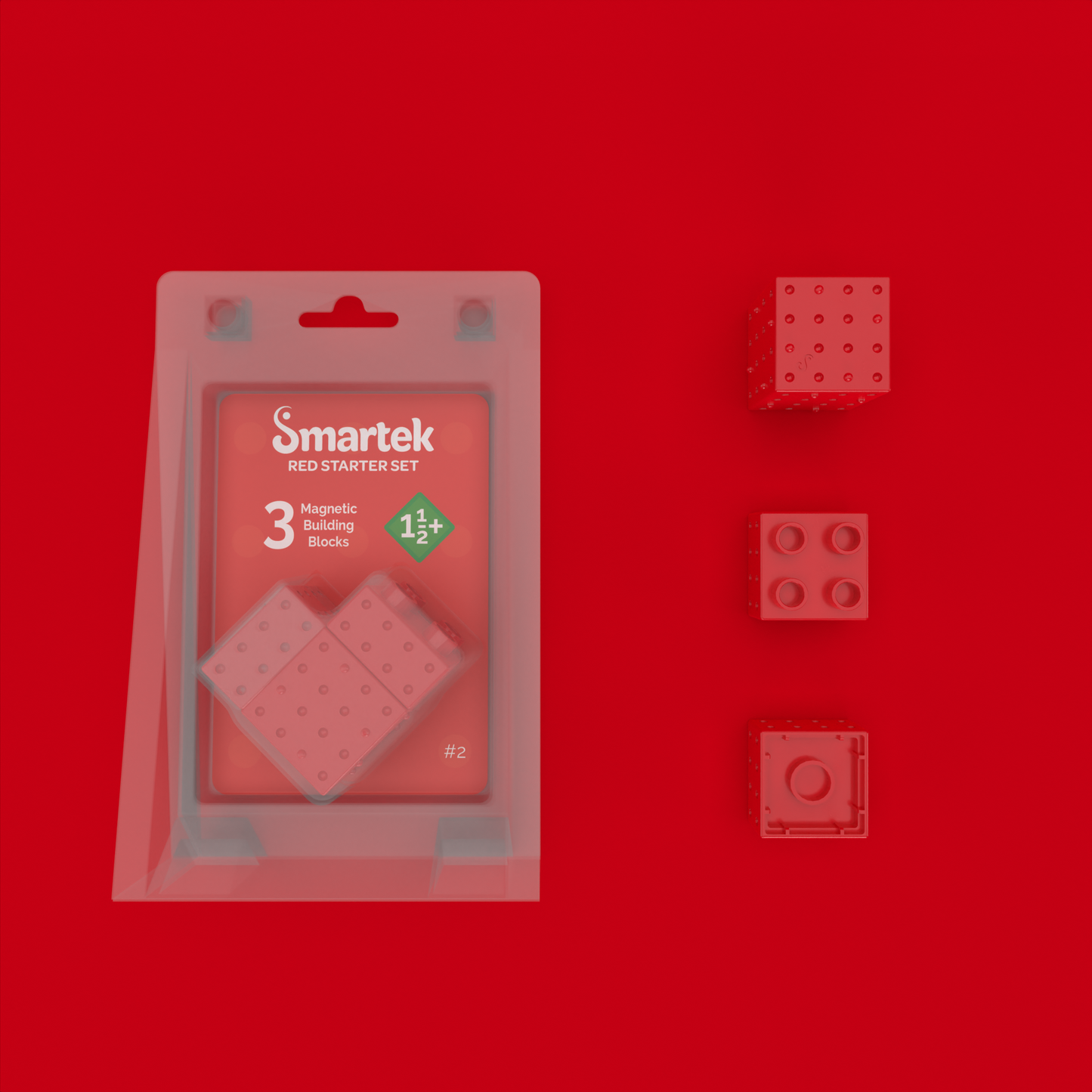 Magnetic Building Blocks Starter Set - Red