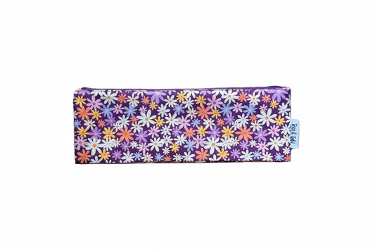 Wasbaar tandenborstelzakje - Bloemen Paars - 10 x 30 cm
