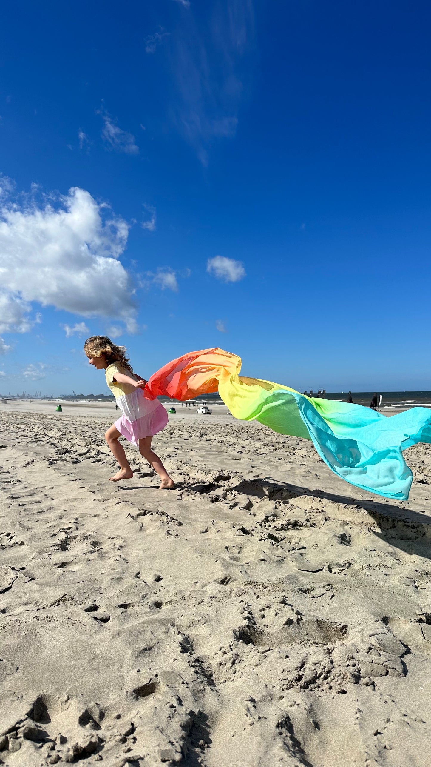 Speeldoek - Pastel regenboog - 90 x 270 cm - verticaal gestreept