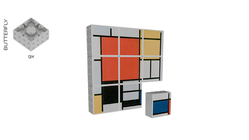 Magnetic Building Blocks Mondrian (9 pieces)