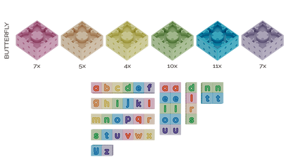 Magnetic Building Blocks Small Letters (44 pieces)