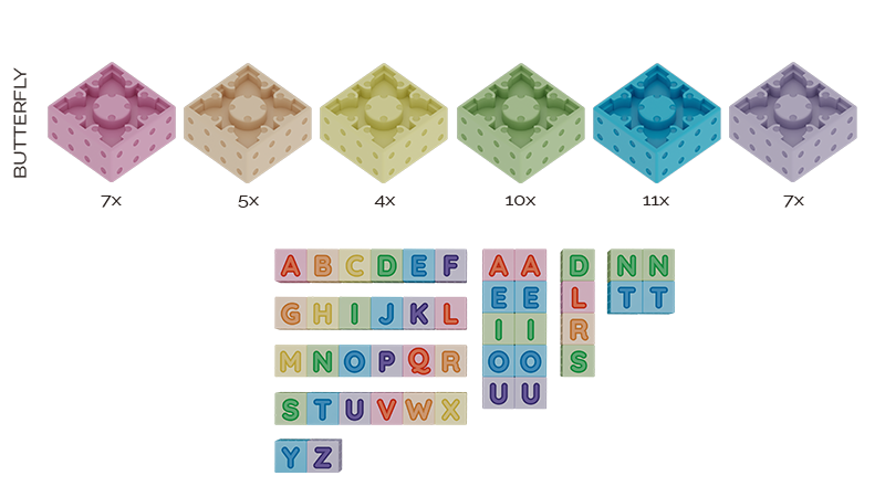 Magnetic Building Blocks Capital Letters (44 pieces)