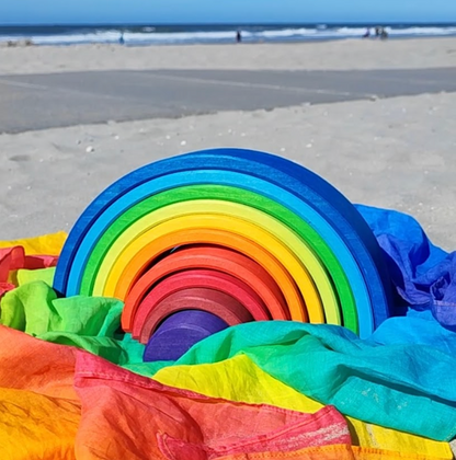 Speeldoek - Regenboog - 50 x 50 cm