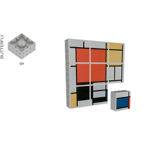 Magnetic Building Blocks Mondrian (9 pieces)