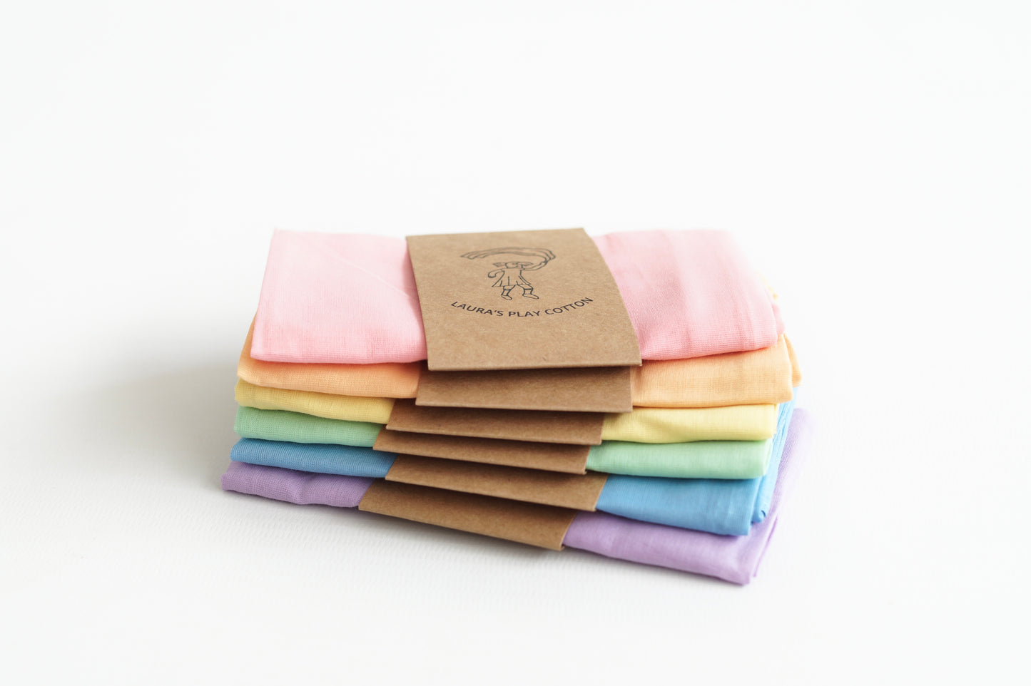 Set speeldoeken 6x pastel 90 x 90