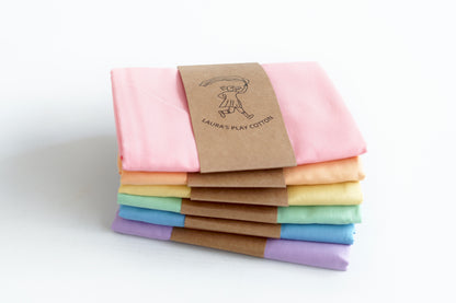 Set speeldoeken 6x pastel 90 x 90