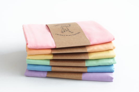 Set speeldoeken 6x pastel 90 x 90