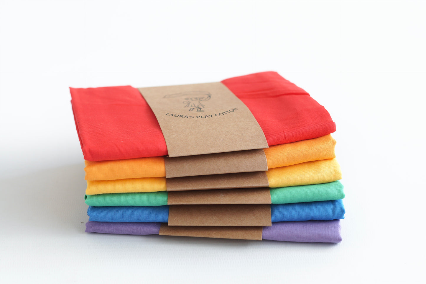 Set speeldoeken 6x regenboog 90 x 90